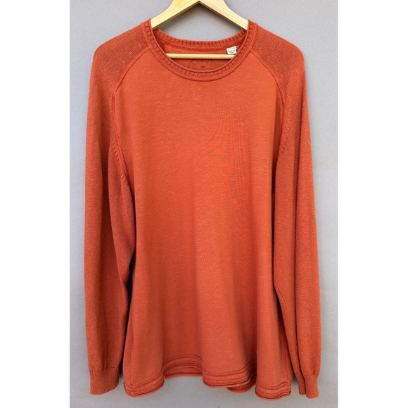 Tommy Bahama Other - Tommy Bahama Men's L Burnt Orange Crewneck Sweater‎ 100% Cotton Knit Pullover